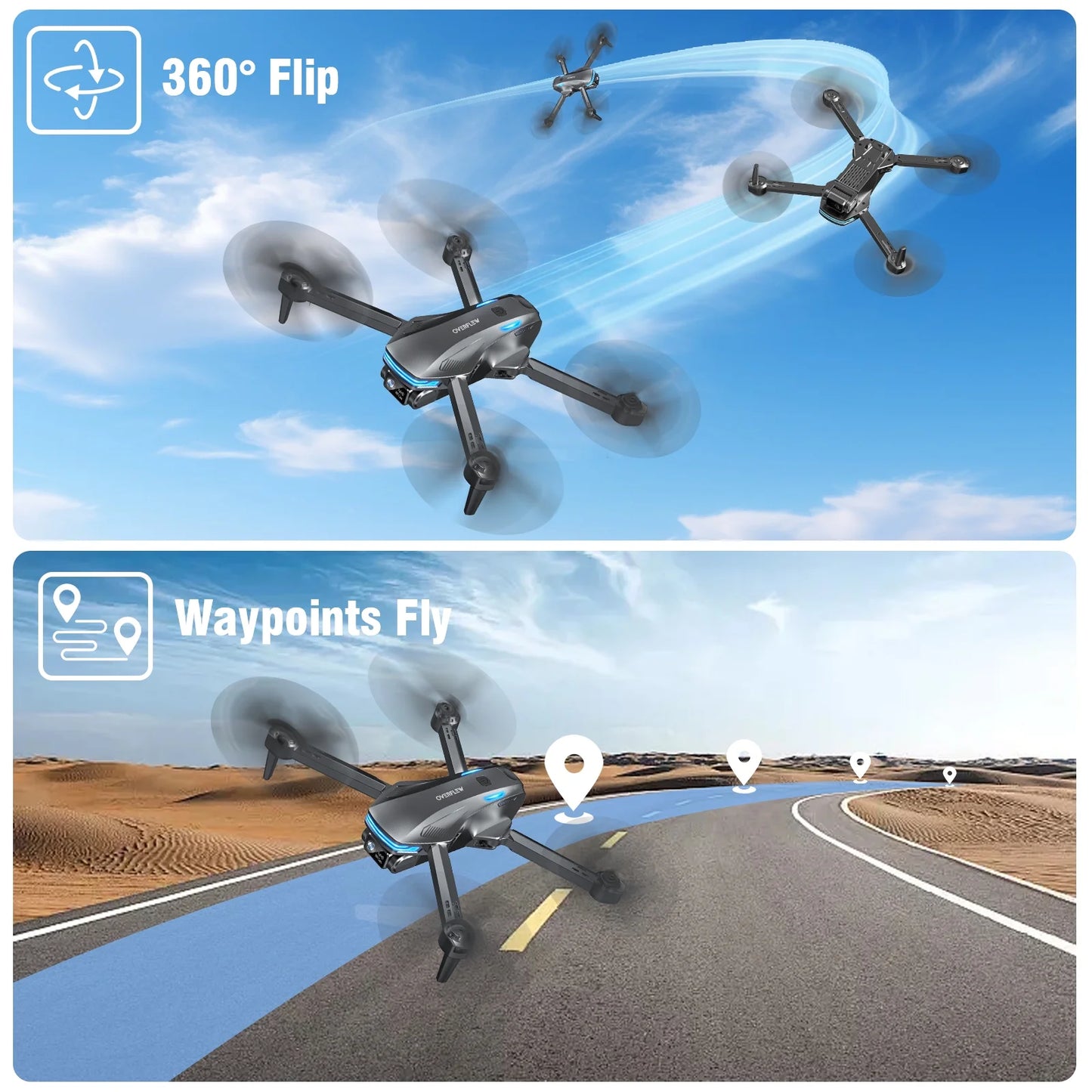 Drone with Camera for Adults, 1080P FPV Drone with Brushless Motor, Optical Flow Positioning