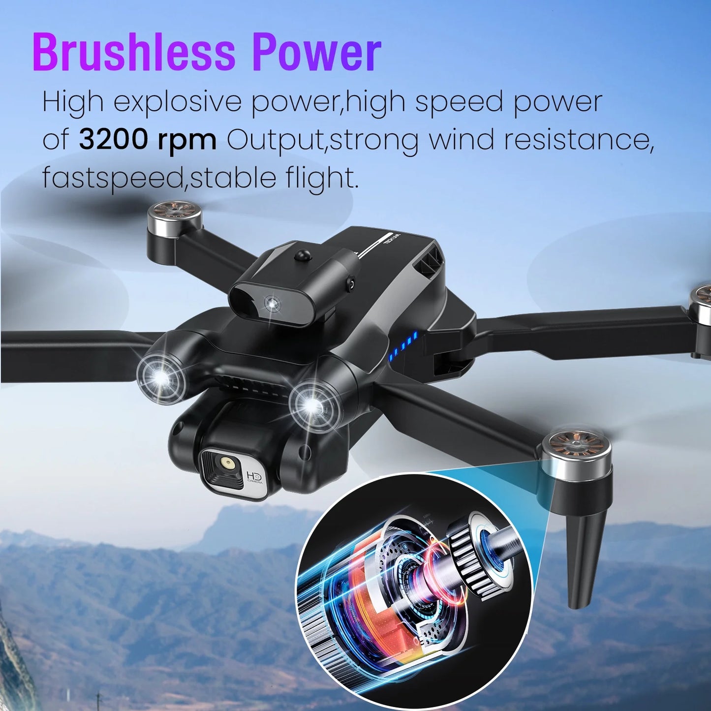 8" Drone with Camera - LH-X77PRO 1080P HD 4K Camera , RC Quadcopter, Drone for Adults and Beginners