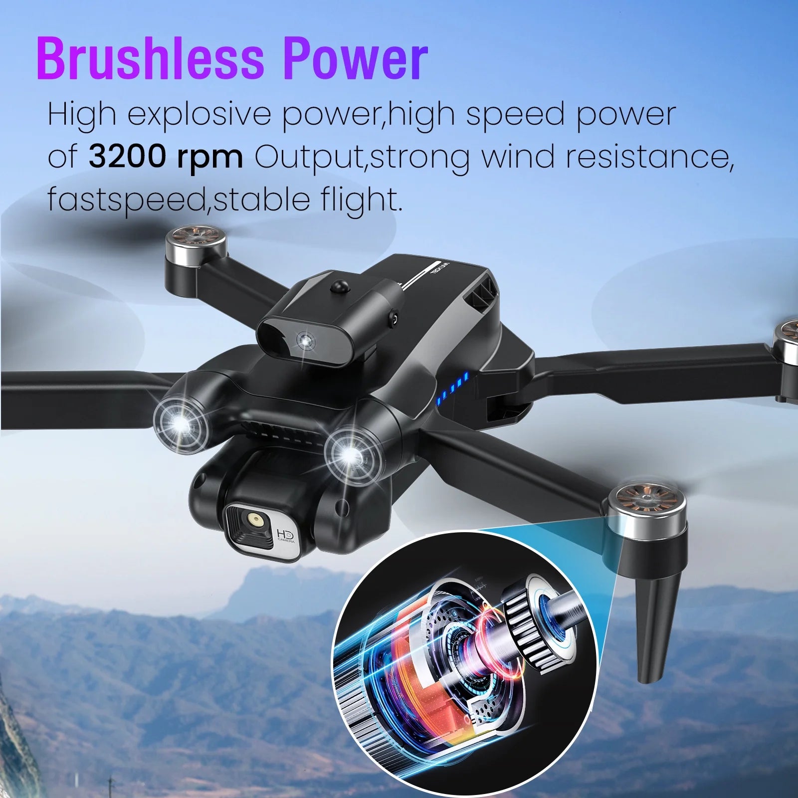 8" Drone with Camera - LH-X77PRO 1080P HD 4K Camera , RC Quadcopter, Drone for Adults and Beginners