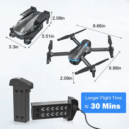 Drone with Camera for Adults, 1080P FPV Drone with Brushless Motor, Optical Flow Positioning