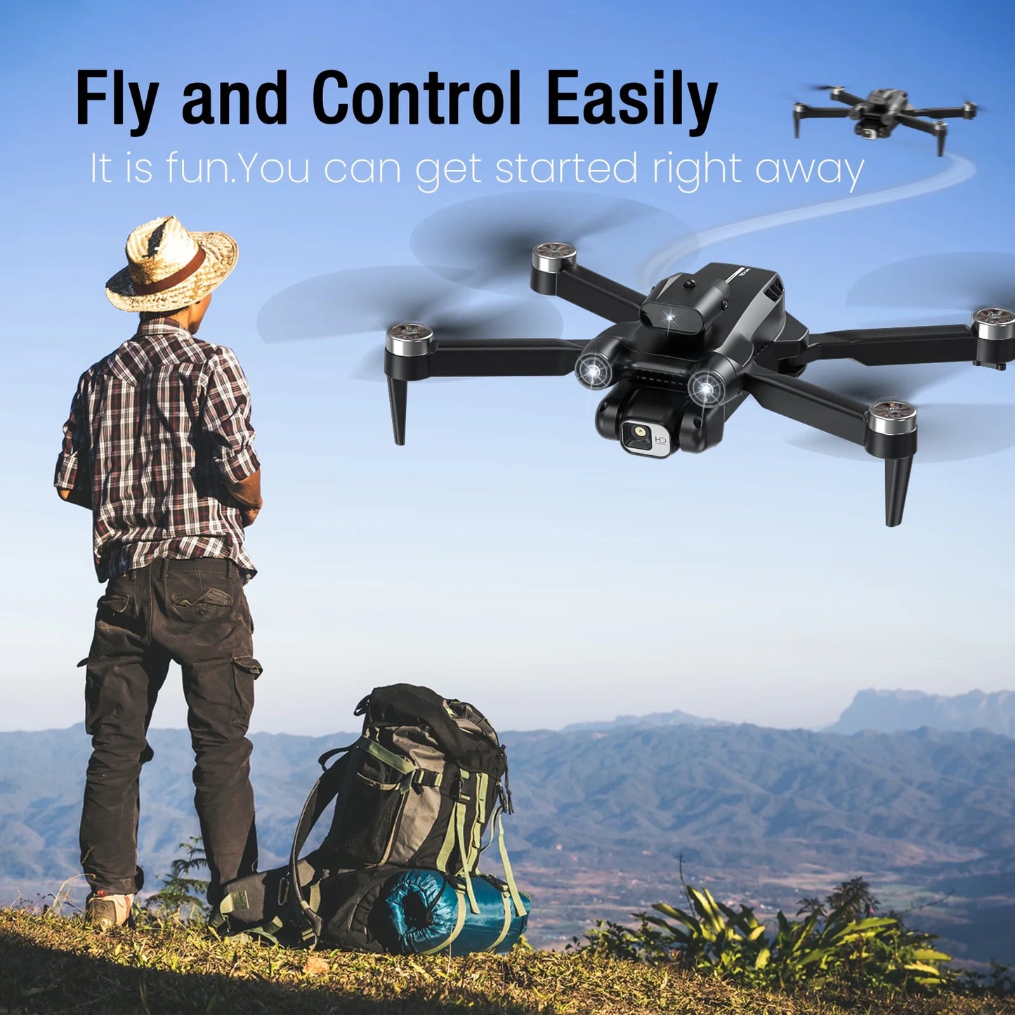 8" Drone with Camera - LH-X77PRO 1080P HD 4K Camera , RC Quadcopter, Drone for Adults and Beginners